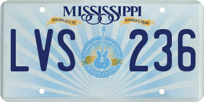 MS license plate LVS236