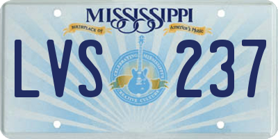 MS license plate LVS237