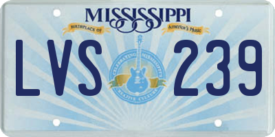 MS license plate LVS239