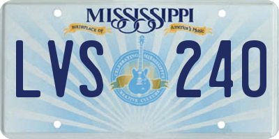 MS license plate LVS240