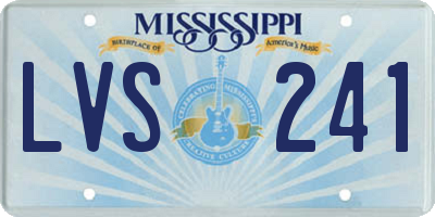 MS license plate LVS241