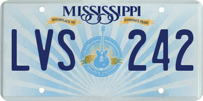 MS license plate LVS242