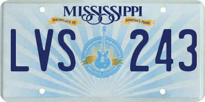 MS license plate LVS243