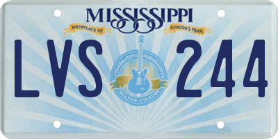 MS license plate LVS244
