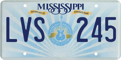 MS license plate LVS245