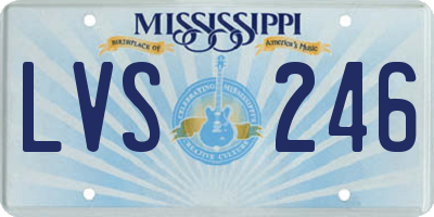 MS license plate LVS246