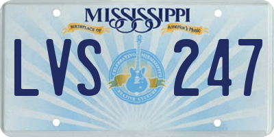 MS license plate LVS247