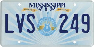 MS license plate LVS249