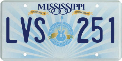 MS license plate LVS251