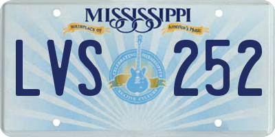 MS license plate LVS252