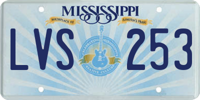 MS license plate LVS253
