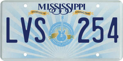 MS license plate LVS254