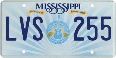 MS license plate LVS255