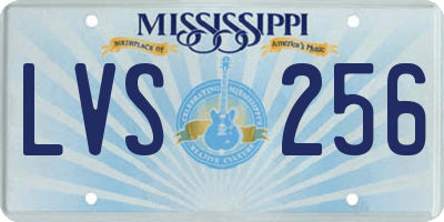 MS license plate LVS256