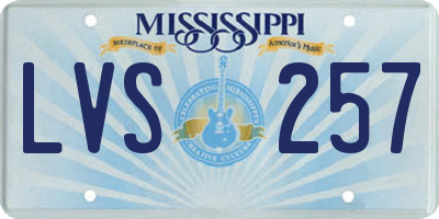 MS license plate LVS257