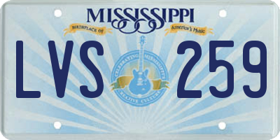 MS license plate LVS259