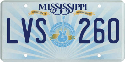 MS license plate LVS260