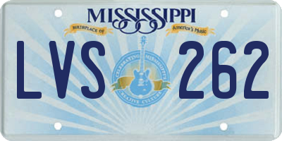 MS license plate LVS262
