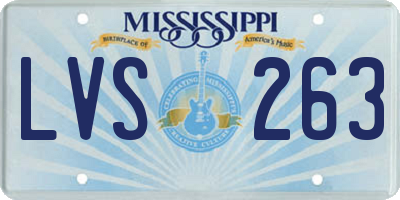 MS license plate LVS263