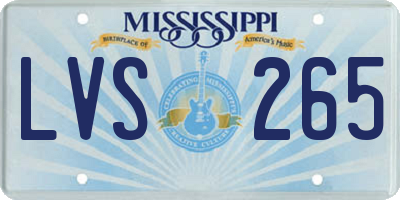 MS license plate LVS265