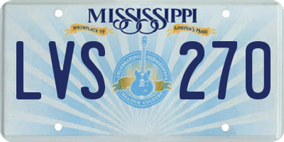 MS license plate LVS270