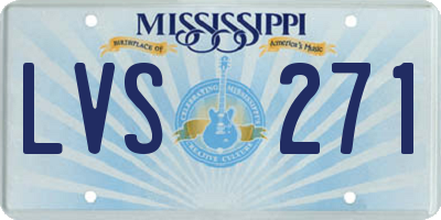 MS license plate LVS271