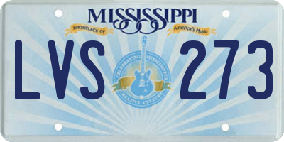 MS license plate LVS273