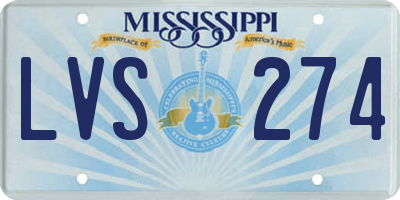 MS license plate LVS274