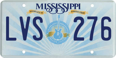 MS license plate LVS276