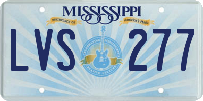 MS license plate LVS277