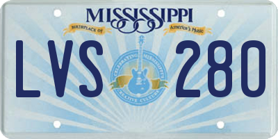 MS license plate LVS280