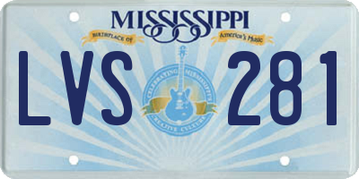 MS license plate LVS281