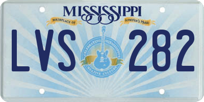 MS license plate LVS282