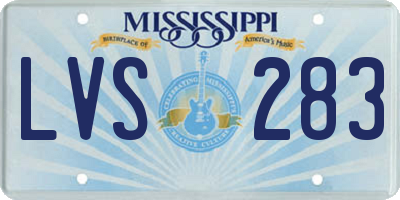 MS license plate LVS283