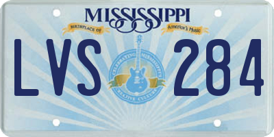 MS license plate LVS284