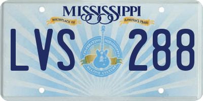 MS license plate LVS288