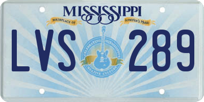 MS license plate LVS289