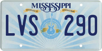 MS license plate LVS290