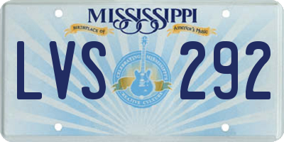 MS license plate LVS292