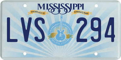 MS license plate LVS294