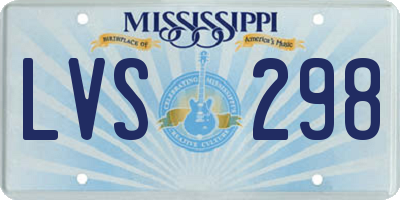 MS license plate LVS298
