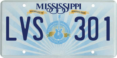MS license plate LVS301