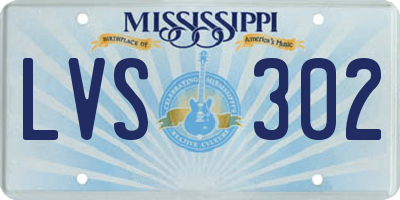 MS license plate LVS302