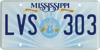 MS license plate LVS303