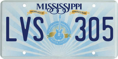 MS license plate LVS305