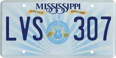 MS license plate LVS307