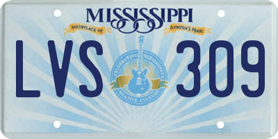 MS license plate LVS309