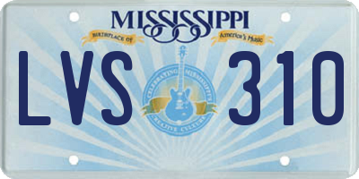 MS license plate LVS310