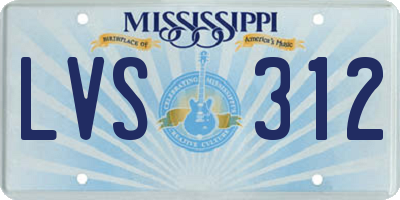 MS license plate LVS312