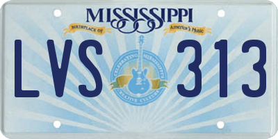 MS license plate LVS313